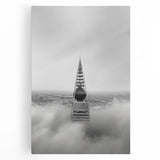 Cityscape photography prints – Iconic spire above the city clouds