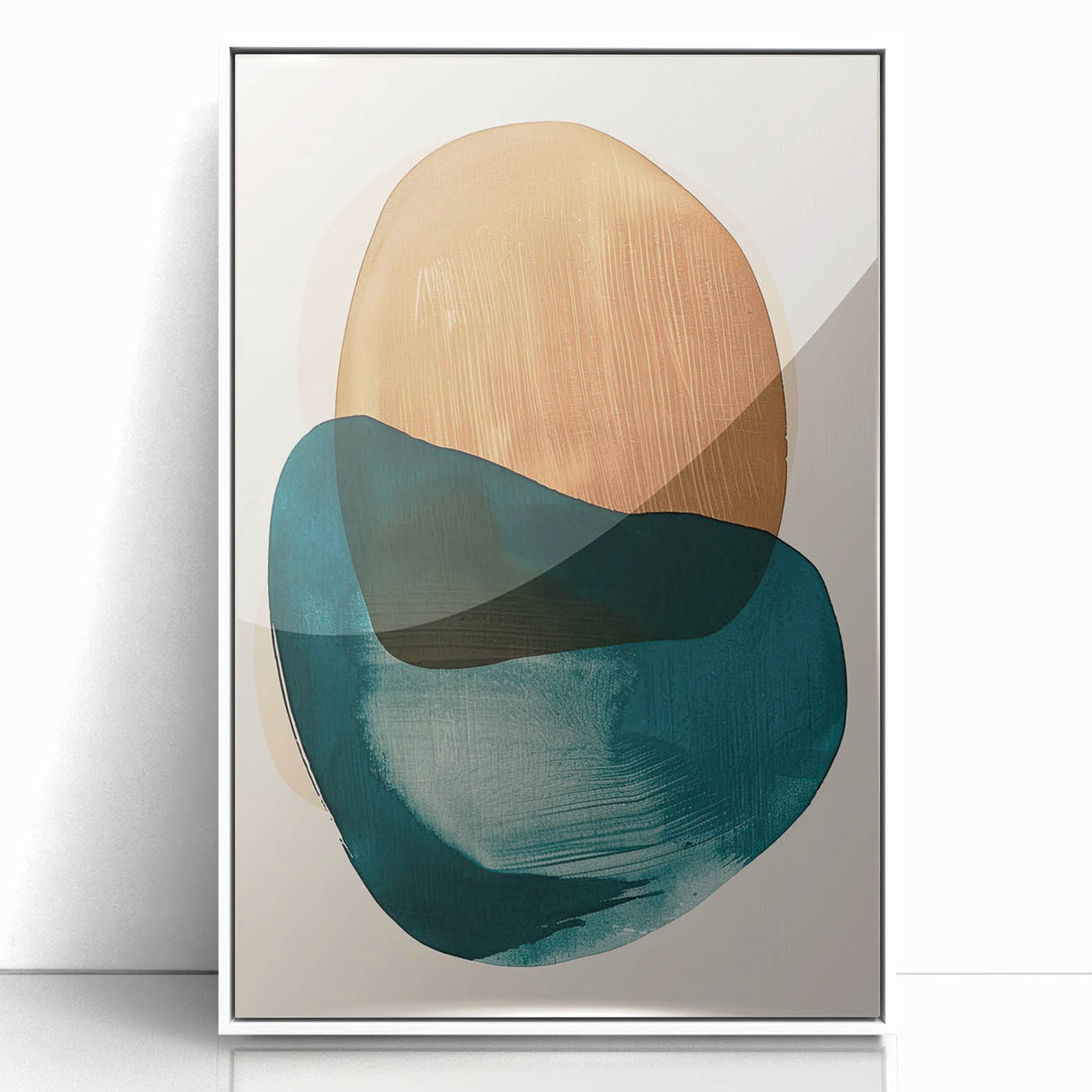 Earthen Harmony Abstracts – Teal and Brown Contemporary Wall Art