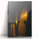 Modern urban landscape art – Moody night road with car and lights
