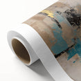 Textured Teal & Gold – Earthen Harmony Modern Abstract Art Print