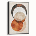 Abstract Wall Art – Burnt Orange & Beige Textured Geometric Canvas