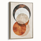 Abstract Wall Art – Burnt Orange & Beige Textured Geometric Canvas