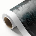 Modern Abstract Painting – Teal & White Dripping Canvas Wall Art