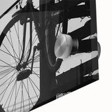 Modern Urban Landscape Art – Black and White Bicycle Scene