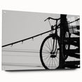 Modern Urban Landscape Art – Black and White Bicycle Scene