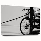 Modern Urban Landscape Art – Black and White Bicycle Scene