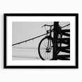 Modern Urban Landscape Art – Black and White Bicycle Scene