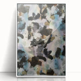 Textured Energy – Black & Teal Earthen Harmony Abstracts Print