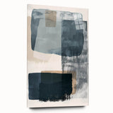 Modern Abstract Art – Cool Gray Blue Geometric Brushstroke Canvas