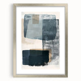 Modern Abstract Art – Cool Gray Blue Geometric Brushstroke Canvas