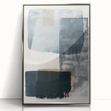Modern Abstract Art – Cool Gray Blue Geometric Brushstroke Canvas