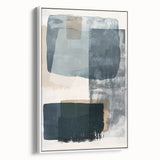 Modern Abstract Art – Cool Gray Blue Geometric Brushstroke Canvas