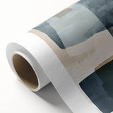 Modern Abstract Art – Cool Gray Blue Geometric Brushstroke Canvas