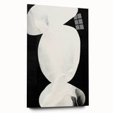 Earth Tone Art – Black and White Minimalist Abstract Canvas Print