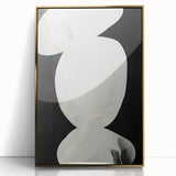 Earth Tone Art – Black and White Minimalist Abstract Canvas Print