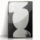Earth Tone Art – Black and White Minimalist Abstract Canvas Print