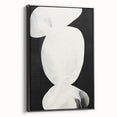 Earth Tone Art – Black and White Minimalist Abstract Canvas Print