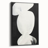 Earth Tone Art – Black and White Minimalist Abstract Canvas Print