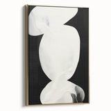 Earth Tone Art – Black and White Minimalist Abstract Canvas Print