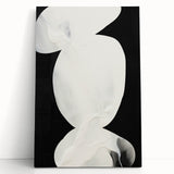 Earth Tone Art – Black and White Minimalist Abstract Canvas Print