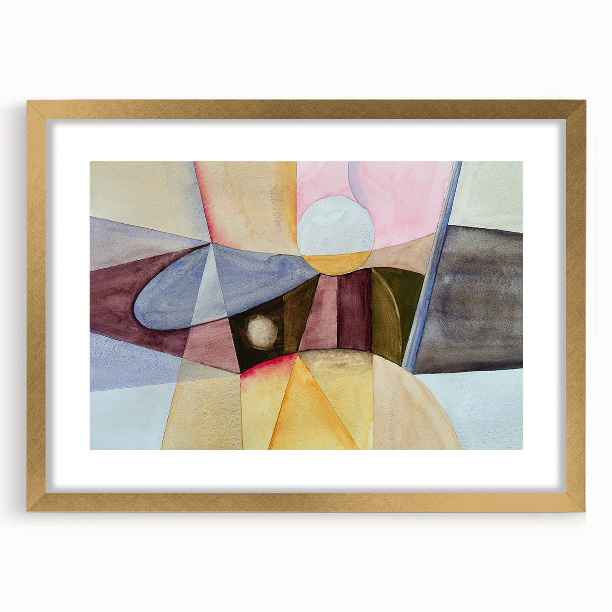Contemporary Abstract Art – Pastel Geometric Watercolor Print