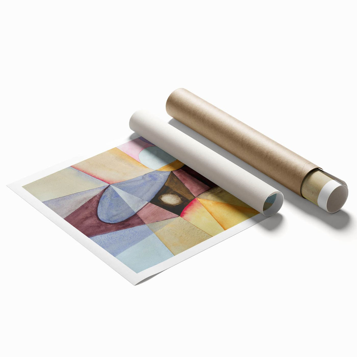 Contemporary Abstract Art – Pastel Geometric Watercolor Print