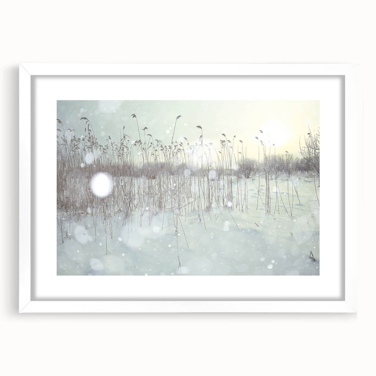 Winter Wonderland Wall Art – Snowy Field at Sunrise