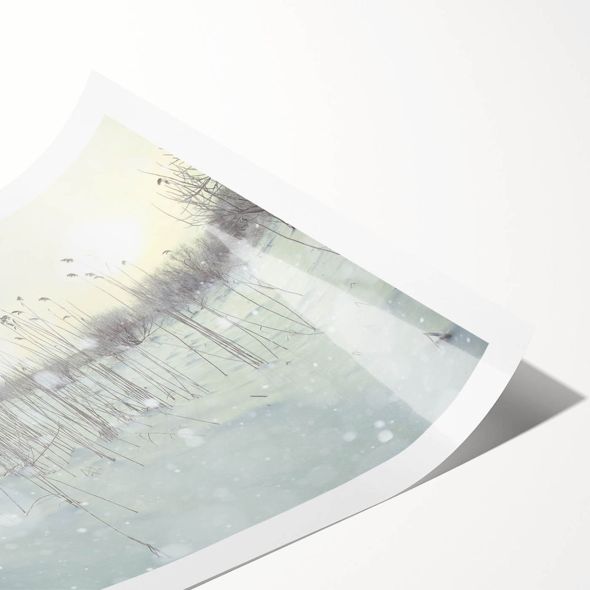 Winter Wonderland Wall Art – Snowy Field at Sunrise