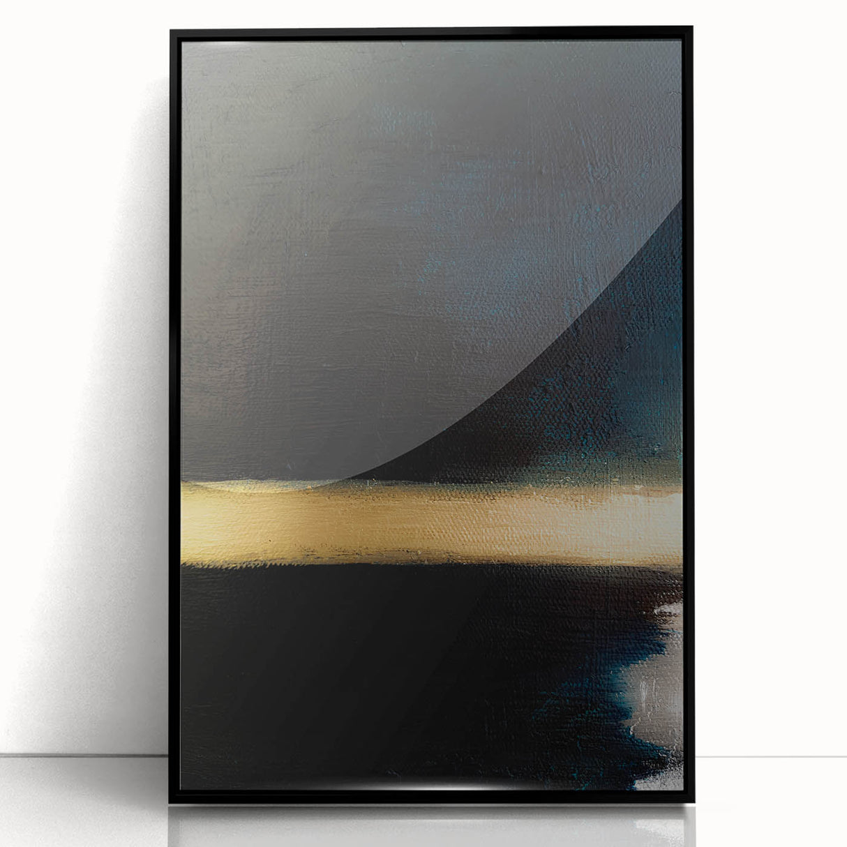 Minimalist Textured Art Pieces – Black and Gold Horizontal Abstract
