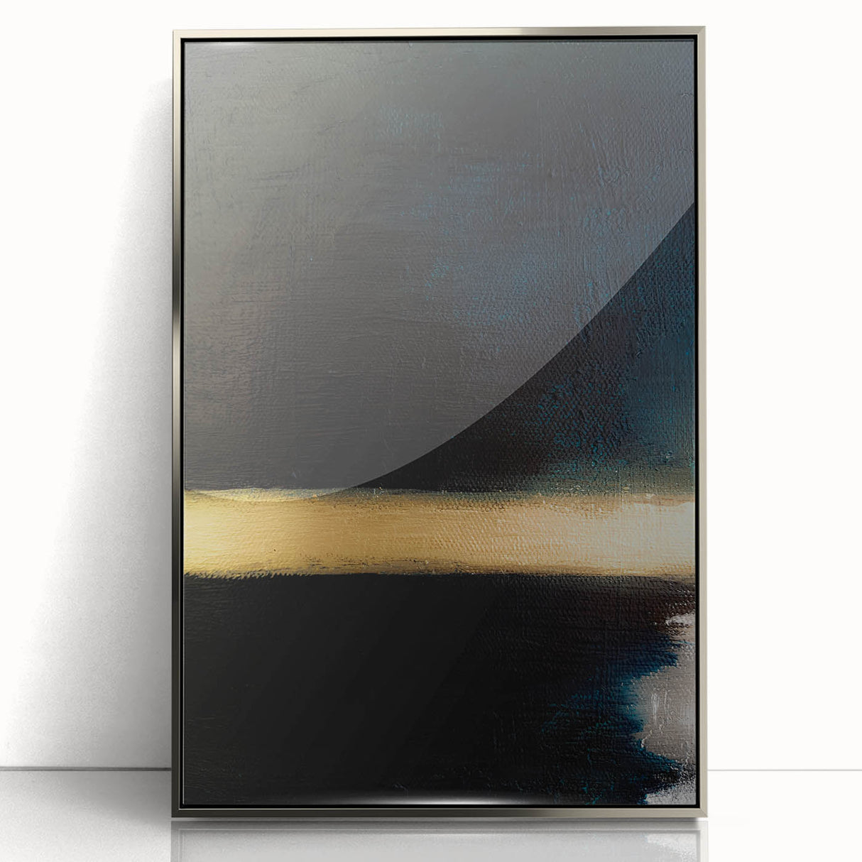 Minimalist Textured Art Pieces – Black and Gold Horizontal Abstract