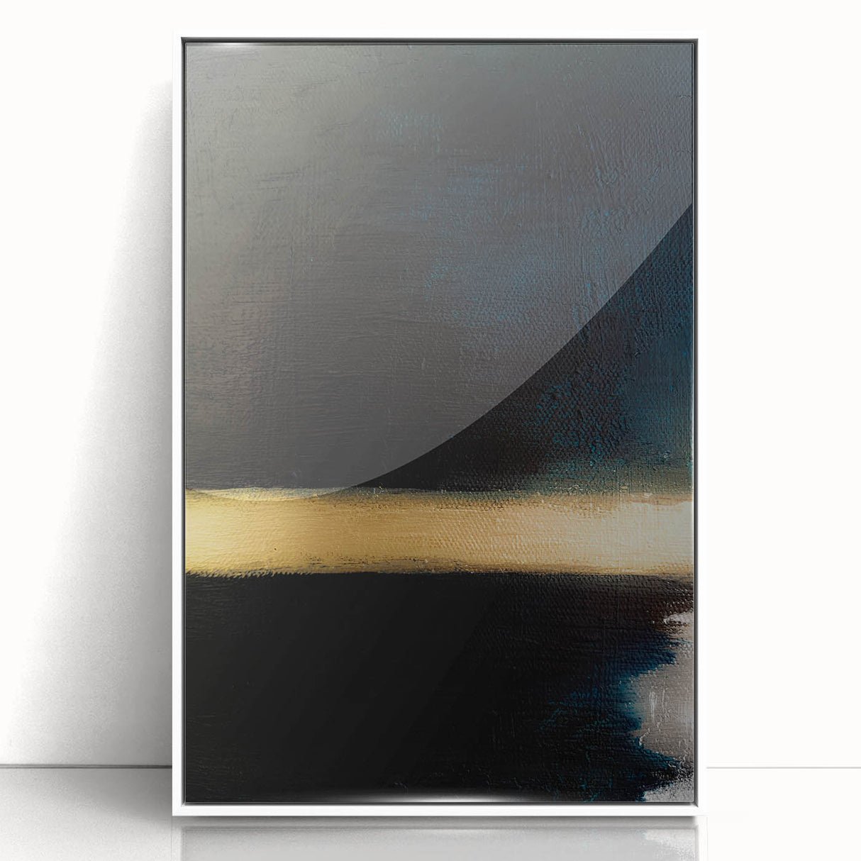 Minimalist Textured Art Pieces – Black and Gold Horizontal Abstract