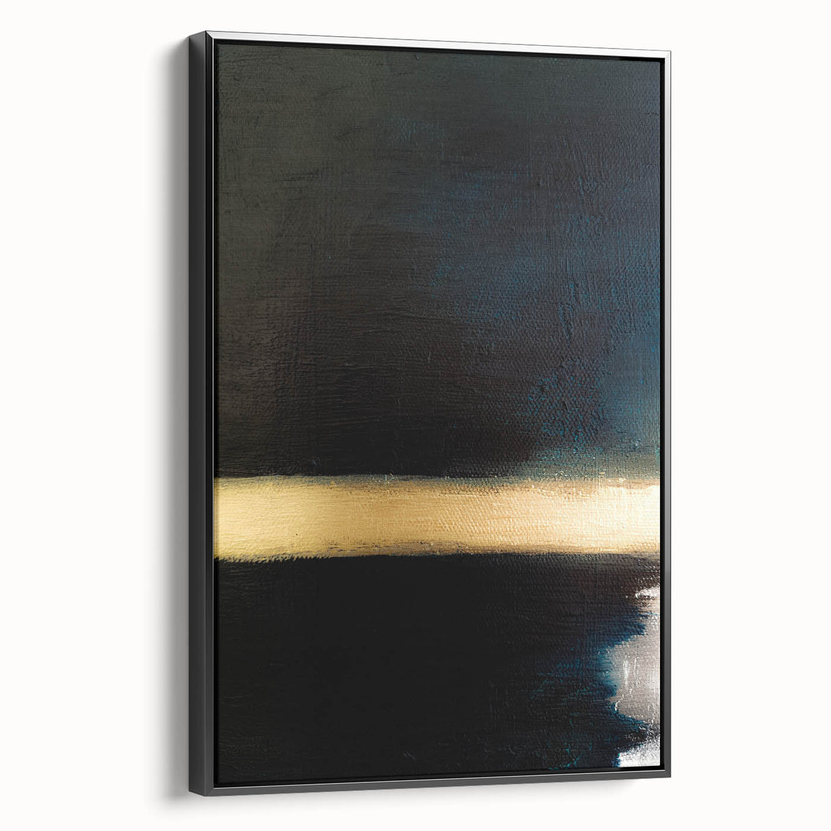 Minimalist Textured Art Pieces – Black and Gold Horizontal Abstract