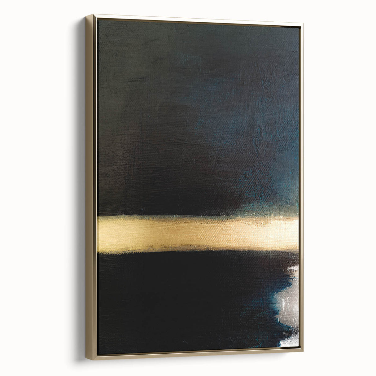 Minimalist Textured Art Pieces – Black and Gold Horizontal Abstract