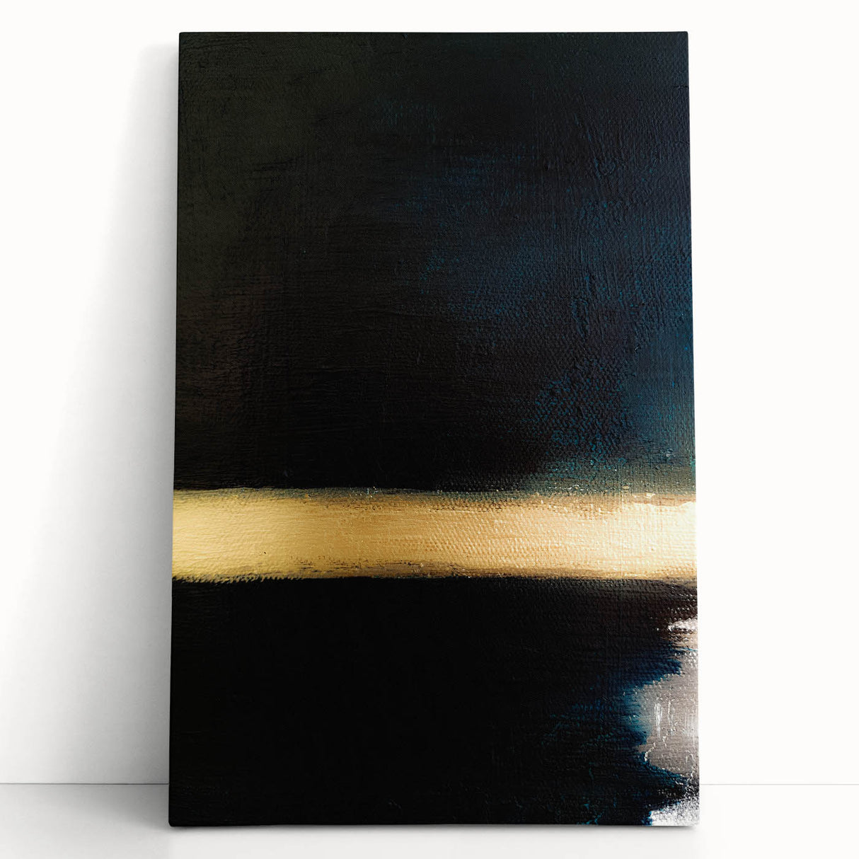 Minimalist Textured Art Pieces – Black and Gold Horizontal Abstract