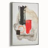 Bold Geometry – Earthen Harmony Modern Abstract Art in Red & Black