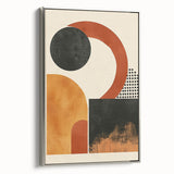 Contemporary Canvas Art – Geometric Burnt Orange and Black Design
