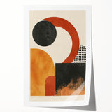 Contemporary Canvas Art – Geometric Burnt Orange and Black Design