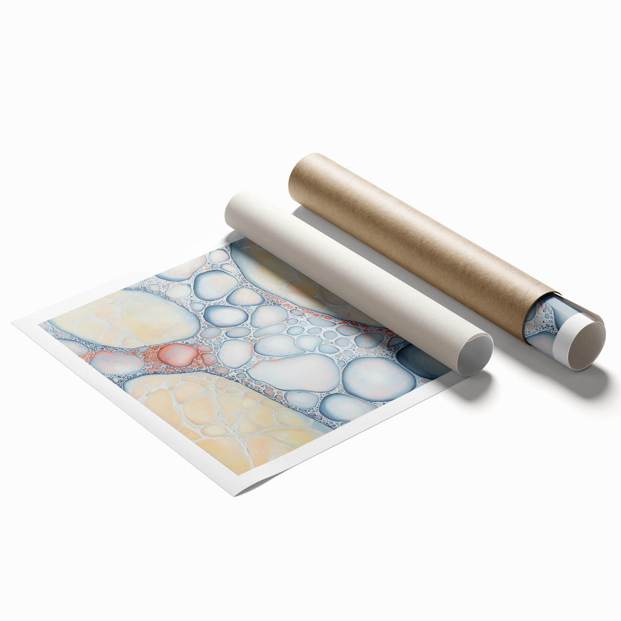 Organic Cells in Soft Tones – Earthen Harmony Earth Tone Art Print