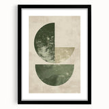 Neutral Abstract Prints – Forest Green Geometric Minimal Wall Art