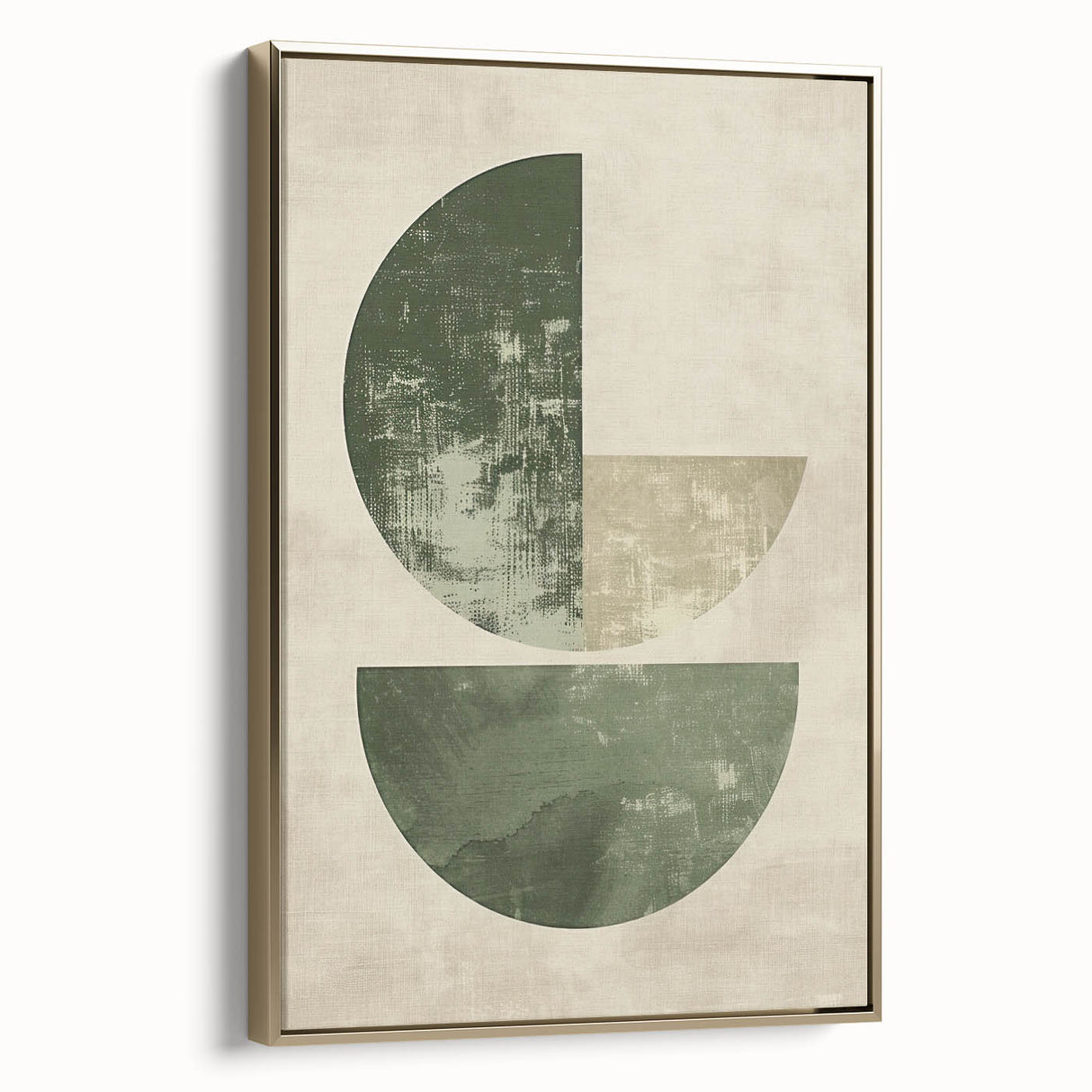 Neutral Abstract Prints – Forest Green Geometric Minimal Wall Art