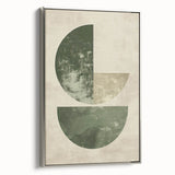 Neutral Abstract Prints – Forest Green Geometric Minimal Wall Art