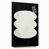 Minimalist Wall Decor – Sculptural White on Black Abstract Canvas