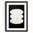 Minimalist Wall Decor – Sculptural White on Black Abstract Canvas