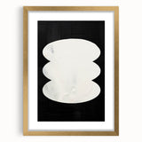 Minimalist Wall Decor – Sculptural White on Black Abstract Canvas