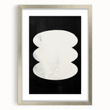Minimalist Wall Decor – Sculptural White on Black Abstract Canvas