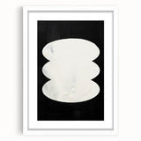 Minimalist Wall Decor – Sculptural White on Black Abstract Canvas