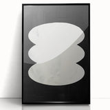 Minimalist Wall Decor – Sculptural White on Black Abstract Canvas