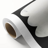 Minimalist Wall Decor – Sculptural White on Black Abstract Canvas