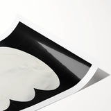 Minimalist Wall Decor – Sculptural White on Black Abstract Canvas