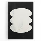 Minimalist Wall Decor – Sculptural White on Black Abstract Canvas